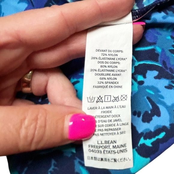 LL Bean Sarong UPF 40+ Slimming One Piece Swimsuit Size 18W - Picture 4 of 8